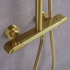 Systeme De Douche Expose De Luxe Moderne Thermostatique 250mm Douche A Effet Pluie Avec Douchette A Main En 2020 Luxe Moderne Douchette Salle De Bain