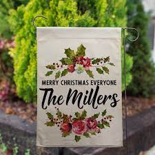 Zexpa Apparel Personalized Merry Christmas Garden Flag Small Vertical Double Sided 12 5 Christmas Garden Flag Merry Christmas Garden Flag Custom Garden Flags
