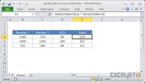 Excel Formula Calculate A Ratio From Two Numbers Exceljet