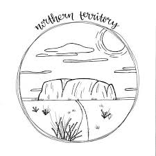 Northern Territory Australia Doodle Ayers Rock Uluru The Australian Outback Travel Doodles Diy Prints Sketch Notes