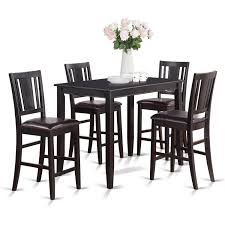 Homury 3 piece dining table set with cushioned chairs, modern counter height dinette set, small kitchen table set with 1 table and 2 chairs for dining room, kitchen, small spaces, espresso and brown 4.5 out of 5 stars 173 Black Counter Height 5 Piece Dining Set Finish Option Overstock 10201081