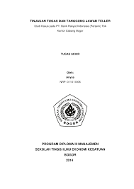 Maybe you would like to learn more about one of these? Pdf Tinjauan Tugas Dan Tanggung Jawab Teller
