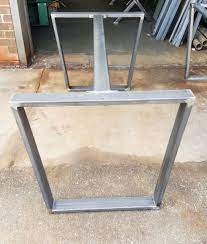 Metal dining table legs nzone jobs. Diy Industrial Trapezoid Steel Dining Table Legs With Central Support Brace Raw Diy Utemobler Uteplass Interior