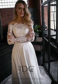 Maybe you would like to learn more about one of these? 2021 Chiffon Brautkleid Hochzeitskleid Spitze Langarm Knopfe Carmen Ivory Perle Eur 239 00 Picclick At