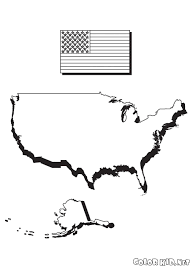 Dibujos para colorear, colorear imágenes, educación, escolar, dibujos, colorear la imagen: Dibujo Para Colorear Mapa De America Y La Bandera
