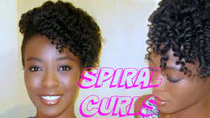 Heatless Spiral Curls On 4c Natural Hair Using Hair Spools Spoolies Natural Hair Styles How To Curl Short Hair Spiral Curls
