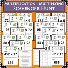 Scavenger hunt is an engaging game played by children and adults alike. Multiplication Scavenger Hunt Travel Game Math Activity W Regrouping