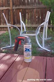 How To Make A Perfect Glass Patio Table Makeover Patio Furniture Makeover Painted Patio Table Metal Patio Furniture