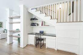 1749 Banks St Houston Tx 77098 Desk Under Stairs Built In Desk Office Under Stairs