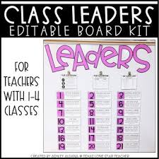 Class Leaders Board Kit Editable Class Jobs Classroom Jobs Leadership Roles