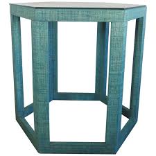 1stdibs Raffia Hexagonal Side Table Side Table Table Glass Top