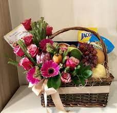 Maybe you would like to learn more about one of these? Flower And Fruit Basket Well Wishes Basket Singapore Jw Florist Jw Florist In 2021 Fruit Basket Gift Fruit Flower Basket Fruit Bouquet Ideas