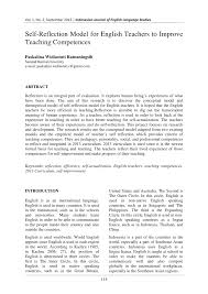 I learned that the interviews require applying some techniques and practicing. Pdf Self Reflection Model For English Teachers To Improve Teaching Competences