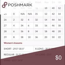 Size Chart For Women S Jeans Size Chart Jeans Size Chart Women Jeans