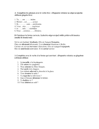 Conjugaison de etre au masculin. A Completez Les Phrases Avec Le Verbe Etre Dopunite Recenice Sa