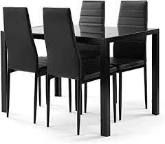 You'll find all sorts of contemporary dining chairs such as. Amazon Com Meihua Kitchen Table And Chairs For 4 Dining Table Set For Small Space Black Table Chair Sets