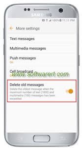 Enabling this feature prompts your device to automatically delete old messages when the maximum number of text messages or multimedia messages is exceeded. Automatically Delete Old Text Messages On Samsung Galaxy S7 Software Review Rt