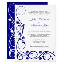 Elegant Royal Blue And White Swirls Invitation Zazzle Com Royal Blue Wedding Invitations Blue Wedding Invitations White Wedding Invitations