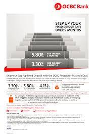 You can try checking out a high yield savings account which is unfixed like ocbc 360 at 4.1% 2. Ocbc Ringgit For Malaysia Ocbc Personal Banking