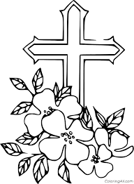 Browse 50 vector icons about cross term. Flowers With Easter Cross Coloring Page Coloringall