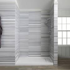 Kohler K 9163 0 Bellwether 60 Inch X 32 Inch Single Threshold Shower Base With Left Center Dra Gray Bathroom Decor Light Grey Bathrooms Gray And White Bathroom