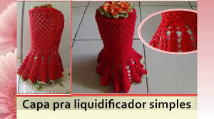 Capa De Liquidificador De Crochê Fácil Capa De Liquidificador Em Croche Com Flor Desenhos De Croche Croche Bico De Croche