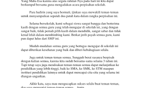 Contoh Pidato Perpisahan Kelas 6 Singkat Informasi Cute766