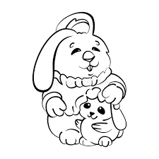 Download this adorable dog printable to delight your child. Vector Illustration Coloring Page Cute Cartoon Rabbits Mom And Baby Stock Vector Illustration Of Background Isolated 158687625