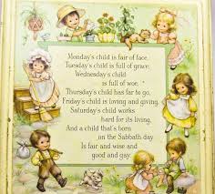 Vintage Nursery Plaque Mondays Child Wall Hanging Etsy Monday S Child Mondays Child Poem Kids Poems