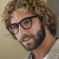Weston Black Blue Light Technology Clear Brown Hair Blue Eyes Curly Hair Men White Guy Dreadlocks