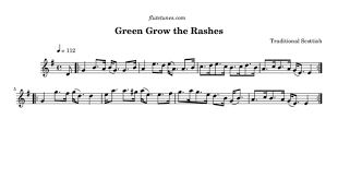 Green Grow The Rashes Trad Scottish Free Flute Sheet Music Flutetunes Com