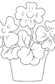 Hand draw vector coloring book for adult. Coloring Page Flowers In A Pot Free Online