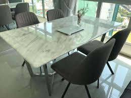 Browse the collection of dining tables and chairs at homebase. 1yr Marble Table With 4 Swivel Chairs Set Furniture Tables Chairs On Carousell