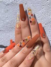 Try These Fashionable Nail Ideas That Ll Boost Your Fall Mood In 2020 Fall Acrylic Nails Long Acrylic Nails Cute Acrylic Nail Designs