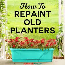 Old plastic pots can become liners for use in terracotta and metal planting containers. How To Spray Paint Plastic Planters Jennifer Maker