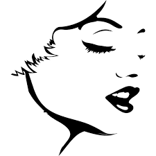 Womans Face Outline People Wall Art Stickers Wall Decal Transfers Face Outline Female Wall Art Art