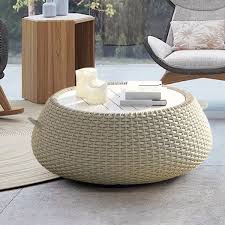 Trying to find the perfect outdoor coffee table? 31 5 Outdoor Coffee Table Rattan Round Table With Glass Tabletop