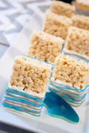 12 Caribbean Blue And Grey Rice Crispy Treats Sweets Table Candy Buffet Party Favors Birthday Wedding Baby Bridal Shower En 2020 Miam Dessert Fete Enfant