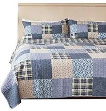 Check spelling or type a new query. Amazon Com Slpr Blue Symphony 2 Piece Real Patchwork Cotton Quilt Set Twin With 1 Sham Pre Washed Reversibl Quilt Sets Queen Quilted Bedspreads Quilt Sets