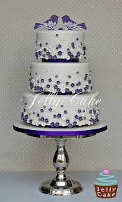 Purple Birds And Blossoms Wedding Cake Purple Wedding Cakes Lavender Wedding Cake Elegant Wedding Cakes