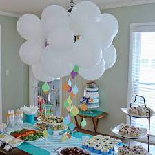 April Showers Baby Shower Aqua And Orange Cha De Bebe Cha De Bebe Virtual Decoracoes Para Festas De Nascimento