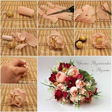 Chocolate Paper Peony Flower Bouquet Paper Flower Bouquet Paper Flowers Chocolate Bouquet Diy