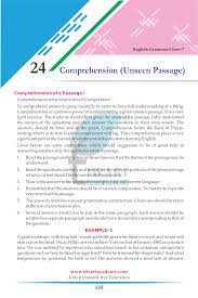 This book helps to develop comprehension skills. Class 7 English Grammar Chapter 24 Comprehension Or Unseen Passage