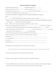 Dna rna and protein synthesis worksheet answers. Protein Synthesis Worksheet Dna And Rna Printable Worksheets And Activities For Teachers Parents Tutors And Homeschool Families