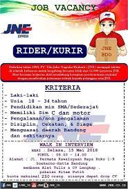 Loker sma smk d3 s1 pt. Loker Rider Jne Bandung Lowongan Kerja Terbaru Indonesia 2021