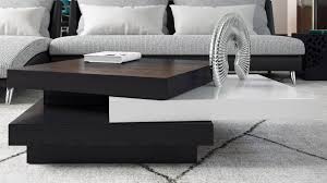 Tangkula rectangle glass coffee table, clear coffee table with lower shelf wooden legs, center tables for living room (black). Floyd 42 Coffee Table