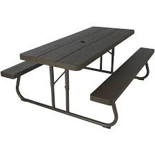Lifetime 6 Foot Folding Picnic Table Brown 60105 Walmart Com Portable Picnic Table Folding Picnic Table Picnic Table