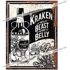 While the smooth taste of the kraken lends itself to be enjoyed as sipping rum, it can also be enjoyed as a key ingredient in traditional cocktails like the kraken & cola, or create a perfect storm by adding ginger beer and lime. Kraken Rum Cocktails Advert Aged Look Retro Style Metal Sign Bar Pub Mancave Home Decor Home Decor Plaques Signs