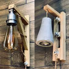 Wall Lamp Wall Led Lamp Concrete Lamp Ceiling Light Home Etsy Rustic Wall Lighting Wall Lamps Diy Wood Wall Lamps