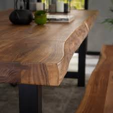 Planche en bois brûlé ou brut. Table A Manger Bois Massif Metal 165 Cm Melbourne Tables A Manger Pier Import